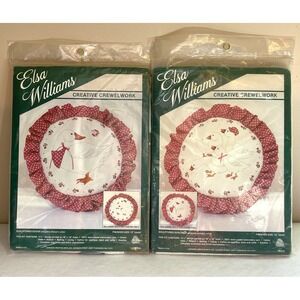 VTG Elsa Williams Crewel Embroidery Kits Classic 1980s Country Goose Kitchen Lot